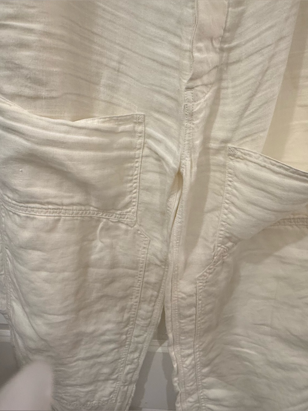 Polo by Ralph Lauren white linen Button-Fly painter pants - Picture 4 of 10